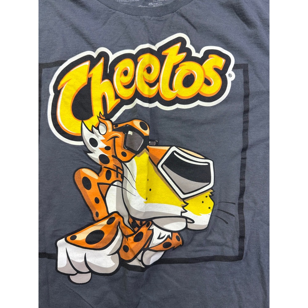 Cheetos Chester Cheetah Graphic T-Shirt Men's Large Gray Short Sleeve Mad Engine